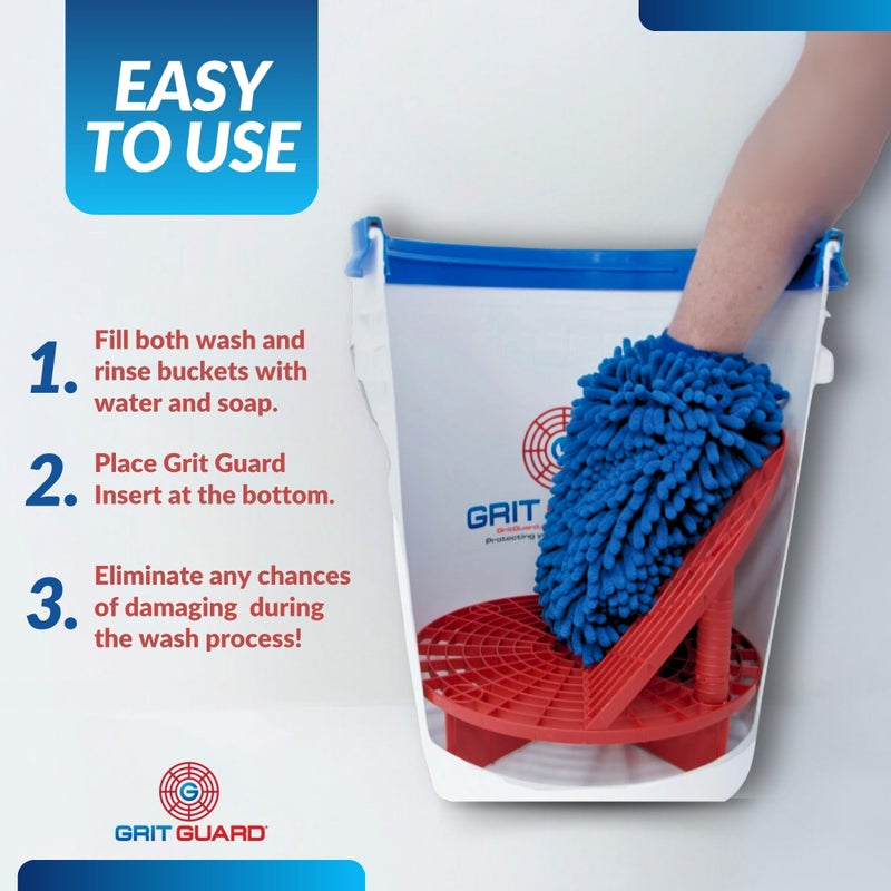 Grit Guard The Original Grit Guard Bucket Insert with Washboard Combo | Removes Dirt from Wash Mitt for Detailing | Car Wash Bucket Insert & Washboard | Black/Black - Image 4